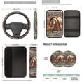 thumbnail image 7 of Binienty Western Horse Print Car Seat Covers Full Set with Matching Steering Wheel Cover Stretchy Fabric Seat Headrest Cover Armrest Cover 14 Pieces Car Interior Accessories Set Universal Fit, 7 of 7