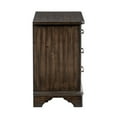 thumbnail image 3 of Benjara BM314551 30 in. Amey Nightstand, 3 Drawers with Bar Handles - Wood - Rustic Brown & Bronze, 3 of 6