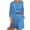 Blue, variant on Joernso 1 Set Blazer Half Shorts Solid Color Single Breasted Summer Loose-fitting Buttons Outfit for Office