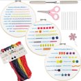 thumbnail image 2 of Embroidery Beginner's Kit with Hoop, Needles & Thread - DIY Starter Set for Adults, Floral Pattern Fabric, Tools & Step-by-Step Guide, Creative Handcraft Gift for Family & Friends, 2 of 8