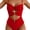 Red, variant on SOMER Women's One Piece Swimsuit Tummy Control Bathing Suits Cutout High Waisted Wrap Tie Back 1 Piece Swimwear