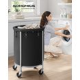 thumbnail image 2 of Cesta de ropa SONGMICS 110L con ruedas, negra y plateada, 2 of 6