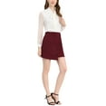 thumbnail image 2 of INSPIRE CHIC Women's High Low Hem Elastic Waist Zip Side Office Pencil Mini Skirt XL Red, 2 of 7