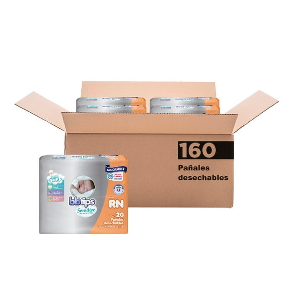 Pañal Desechable Bbtips Talla RN Unisex 160 piezas