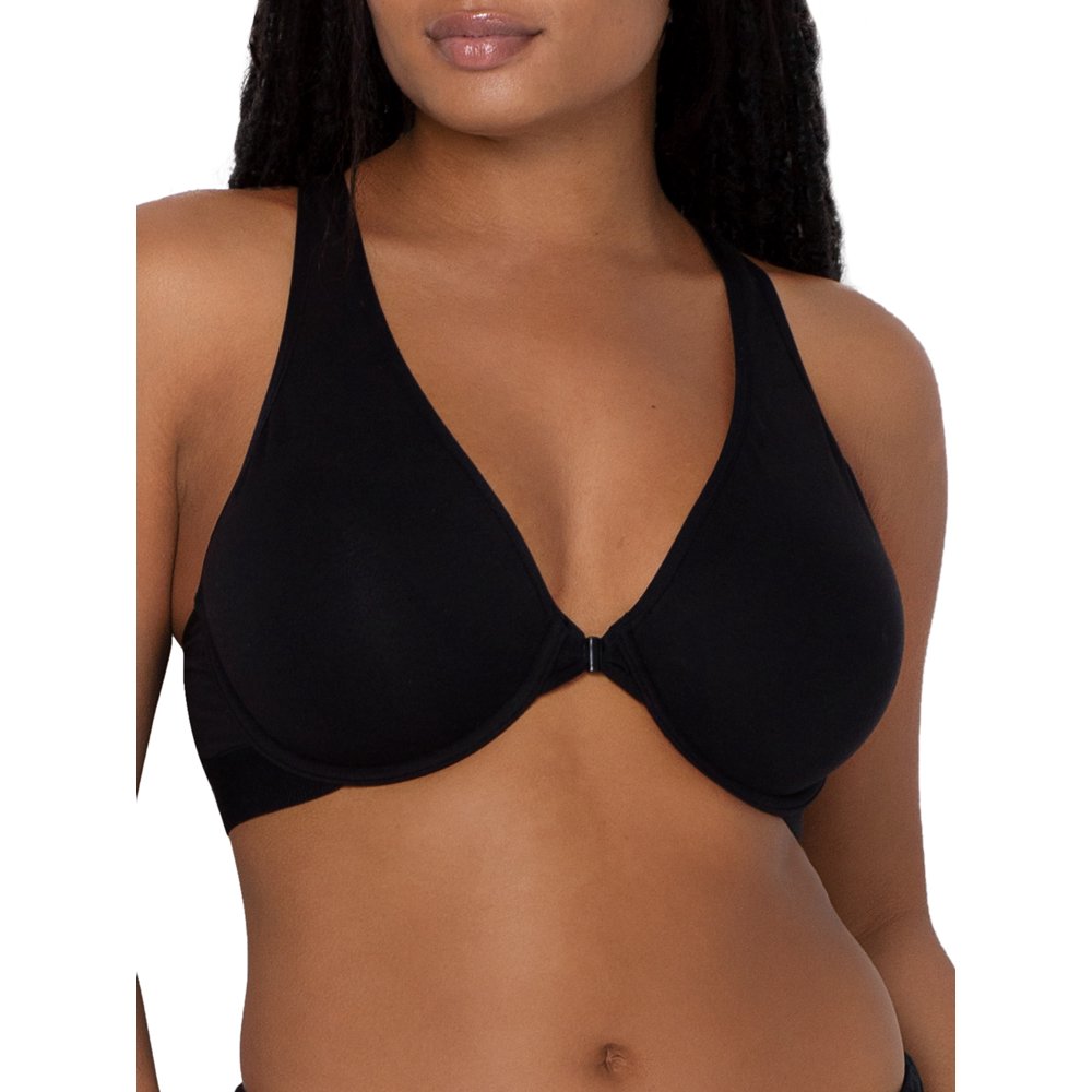 Smart & Sexy - Smart & Sexy Women's Comfort Cotton Front & Back Close Racerback Bra, Style