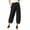 Black, variant on CLOISE Pull on Palazzo Pants for Women Casual Petite Cotton Linen Wide Leg Pants High Waisted Stretchy Wide Leg Pants Athletic Cropped Pants Pull On Lightweight Straight Leg Pants Black