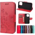 thumbnail image 2 of iPhone 13 Pro Max Wallet Case, 6.7 inches Durable Case, Flower Butterfly Pattern Premium PU Leather Magnetic Case with Credit Cards Slots Shockproof Protective Cover (iPhone 13 Pro Max, rose), 2 of 8