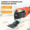thumbnail image 2 of Parrior 20V Cordless Oscillating Multi-Tool, 3.2° Oscillating Angle, 6 Variable Speed, with 2Ah Battery and Charger for Cutting, Sanding Grinding, 2 of 7