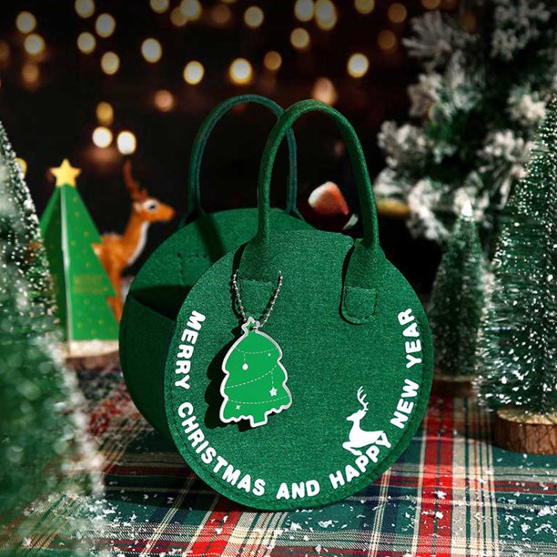 Puntoco Caja de embalaje de frutas navideñas Bolso de mano para dulces Bolsa de regalo navideña Liquidación de adornos de decoración interior y exterior en Navidad