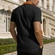 thumbnail image 5 of Ceisia Men's Slim Fit Short Sleeve Polo Shirt Herringbone Texture Color-Blocked Henley Collar Spring Summer Shirt Gift, 5 of 6