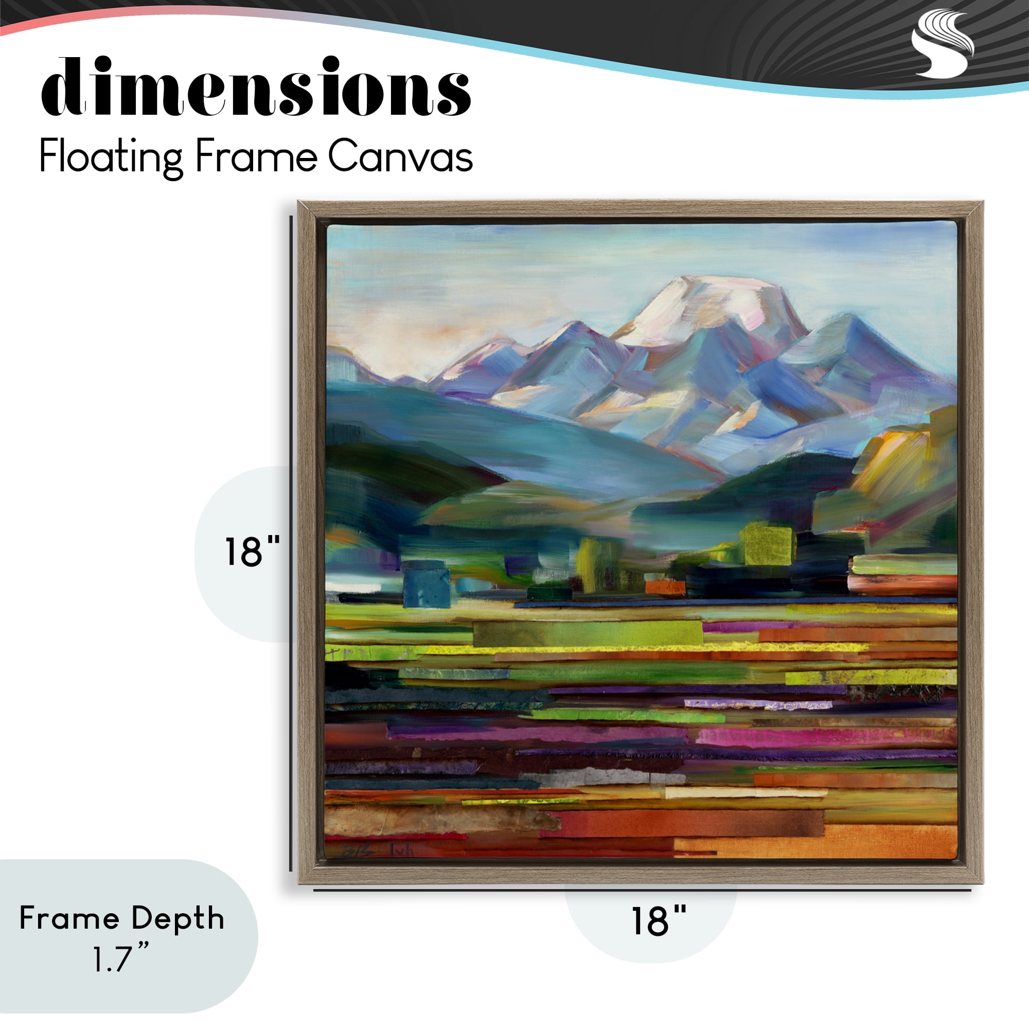 Stupell Industries Nature's Layers Mountain Scene Brown Framed Floater Canvas Wall Art, design by Borcherding