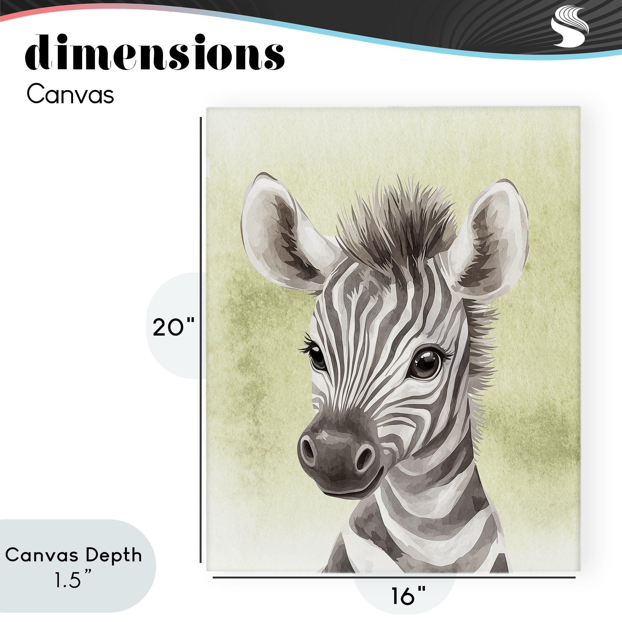 Stupell Industries Jungle Friends Baby Zebra Canvas Wall Art, design by Christine Simpson Art