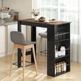 thumbnail image 2 of HOMCOM Table de Bar Table à Manger avec 3 Étagères pour Cuisine, Brun Rustique, 2 of 10
