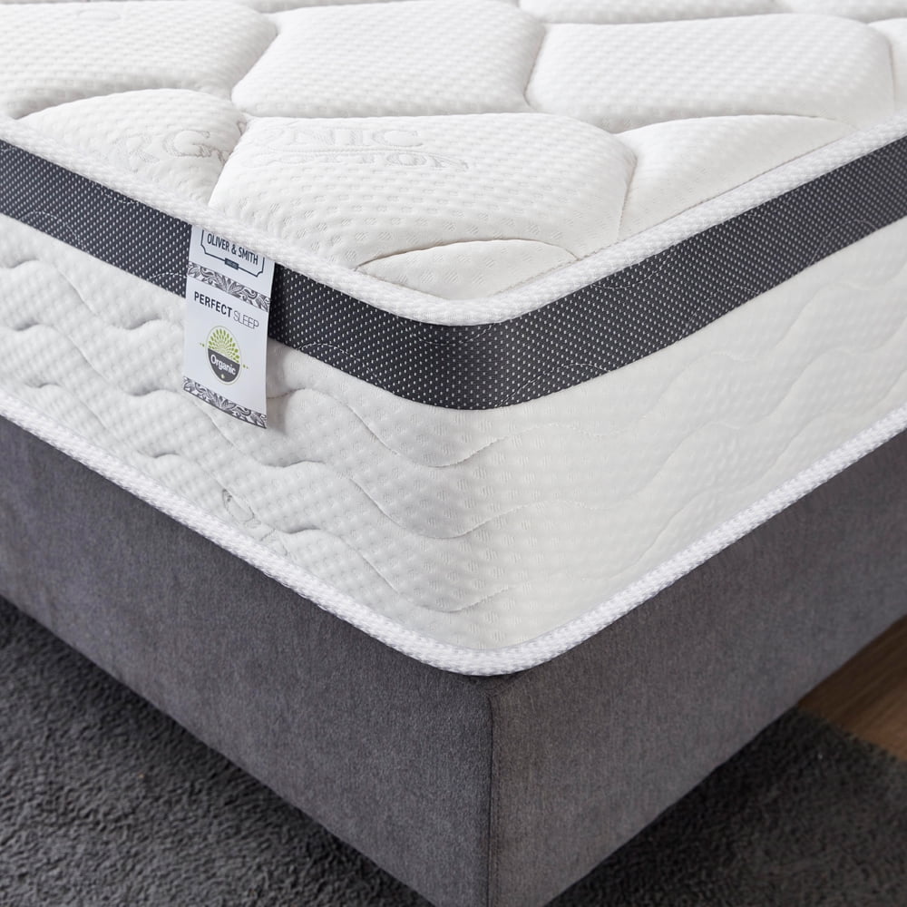 King Size Mattress - 10 Inch Cool Memory Foam & Spring Hybrid Mattress - Euro Top - Medium Firm - Oliver & Smith