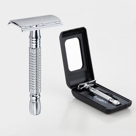 Classic 3-Piece Razor Double Edge Safety Razor Manual Shaver silver + 5 ...