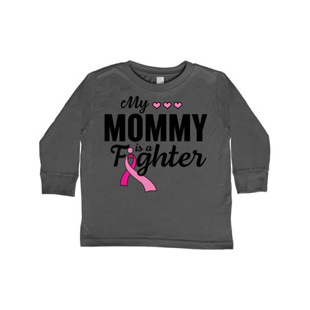 

Inktastic Breast Cancer Awareness My Mommy is a Fighter Gift Toddler Boy or Toddler Girl Long Sleeve T-Shirt