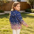 thumbnail image 7 of Lutiedan Girls Hooded Jackets Snap Button Long Sleeve Cartoon Print Jackets Fall Windproof Jacket with Pockets Size 1-9, 7 of 7