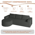 thumbnail image 6 of Soscana 104.9" L Shaped Sectional Sofa with Chaise, Boneless Sofa Couch Corduroy Fluffy Couch with Deep Seat,for Living Room,Apartment, No Assembly, 6 of 8