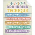thumbnail image 1 of Five Grounding Techique Flannel Throw Blanket Warm Cozy Soft Funny Print Blankets, 1 of 5