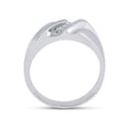 thumbnail image 3 of FB Jewels 10kt White Gold Mens Round Diamond Wedding Single Row Band Ring 1/10 Cttw Size 9.5, 3 of 4