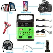 Portable Power Station, Solar Generator 10W Panel Flashlights Camp Lamps Battery USB Charger Back up Electric System Home Emergency Outdoor Backup