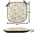 thumbnail image 5 of Autumn Chair Seating Cushion Set of 12, Pine Cones Leafs Rose Hip Seasonal Floral Composition with Soft Colors, Seat Pads for Office with Anti-slip Backing, 16"x16", Cream and Dark Peach, by Ambesonne, 5 of 6