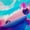 Light Pink Blue, variant on Homewish Kawaii Salamander Axolotl Black Out Curtains,Magic Animal Curtains Pack of 2 (42x63 Each),Pink Blue Bedroom Curtains For Children,Breathable Home Decor