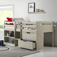 thumbnail image 4 of Donco Kids Pinewood Twin Low Loft Bed with Drawers, Rustic Light Grey, 4 of 7