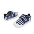 thumbnail image 2 of ZHOGXU Big Kids Girls Sneakers Soft Sole Non Slip Plaid Print Lightweight Comfortable Casual Sport Shoes For Everyday Wear Blue 3-3.5 Years, 2 of 3