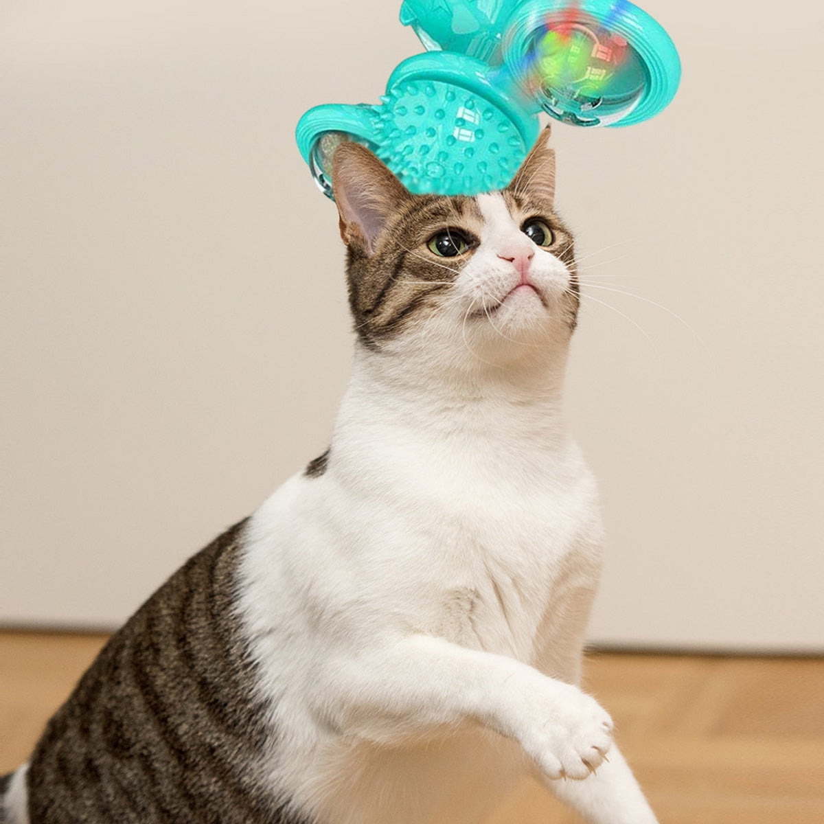 I <3 Pets Interactive Massage Scratching Tickle Cat Toy with Catnip & LED Ball, Blue