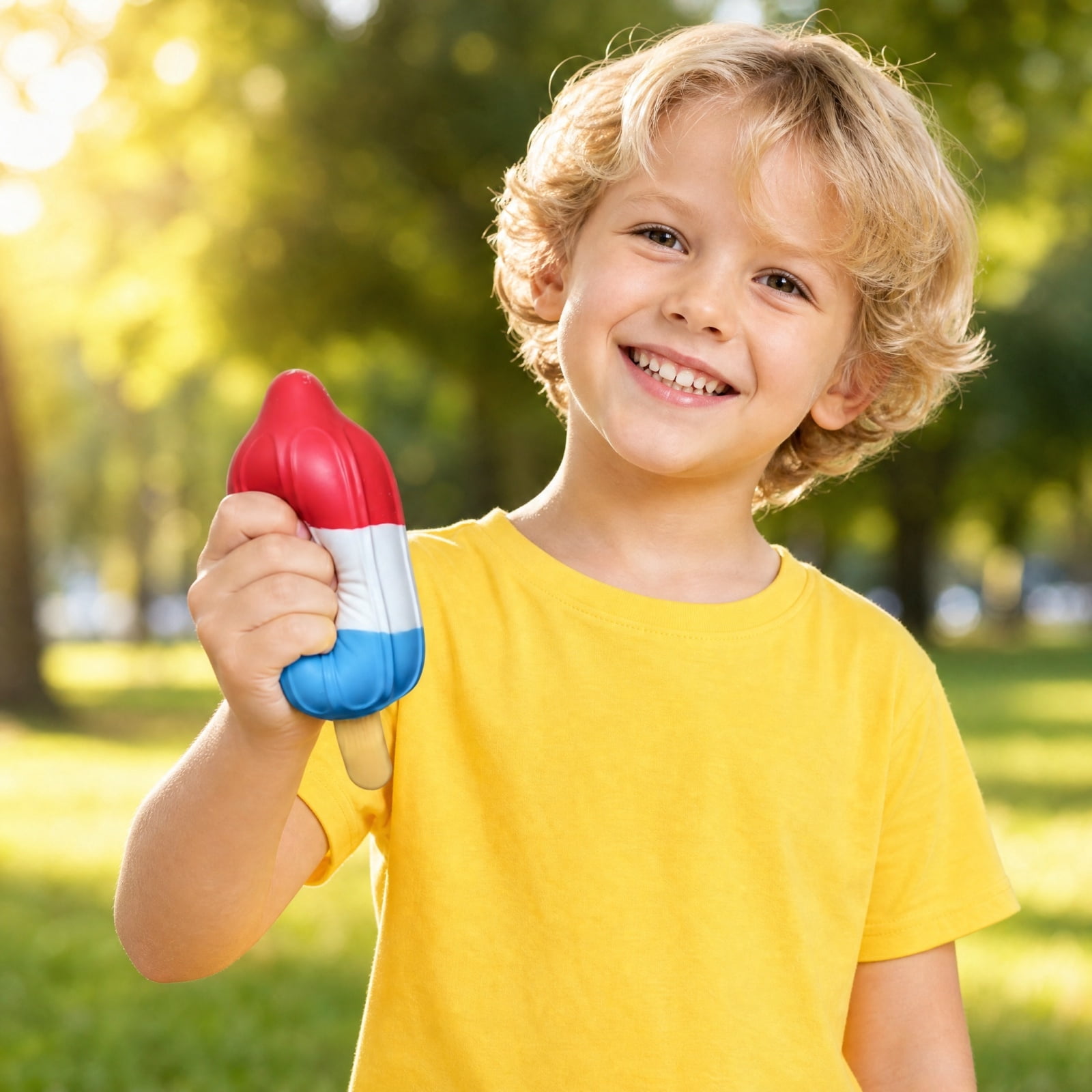 The Big Rocket Pop Slow-Rise Squishy Toy Giant Patriotic Popsicle Squishy Toy 24cm Big Slow Rise Squeeze Pop Ice Cream Squishies, Tactile Sensory Play Toy, Stress Anxiety Relief Fidget Gift