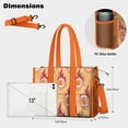thumbnail image 5 of Teacher Tote Bag,Orange Flaming Footballs Pattern Teacher Utility Tote Bag,Large Work Tote Bags for Women with Multiple Pockets,Top Zipper Closure,13.8x10.6x6.7 Inch, 5 of 5