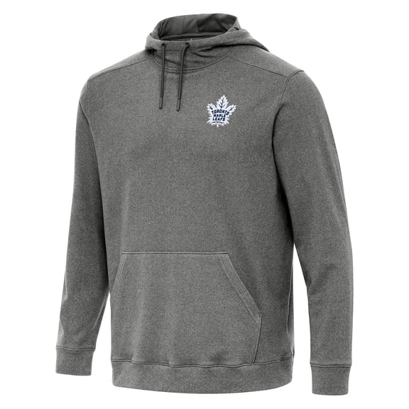 Men's Antigua Heather Black Toronto Maple Leafs Cloud Pullover Hoodie