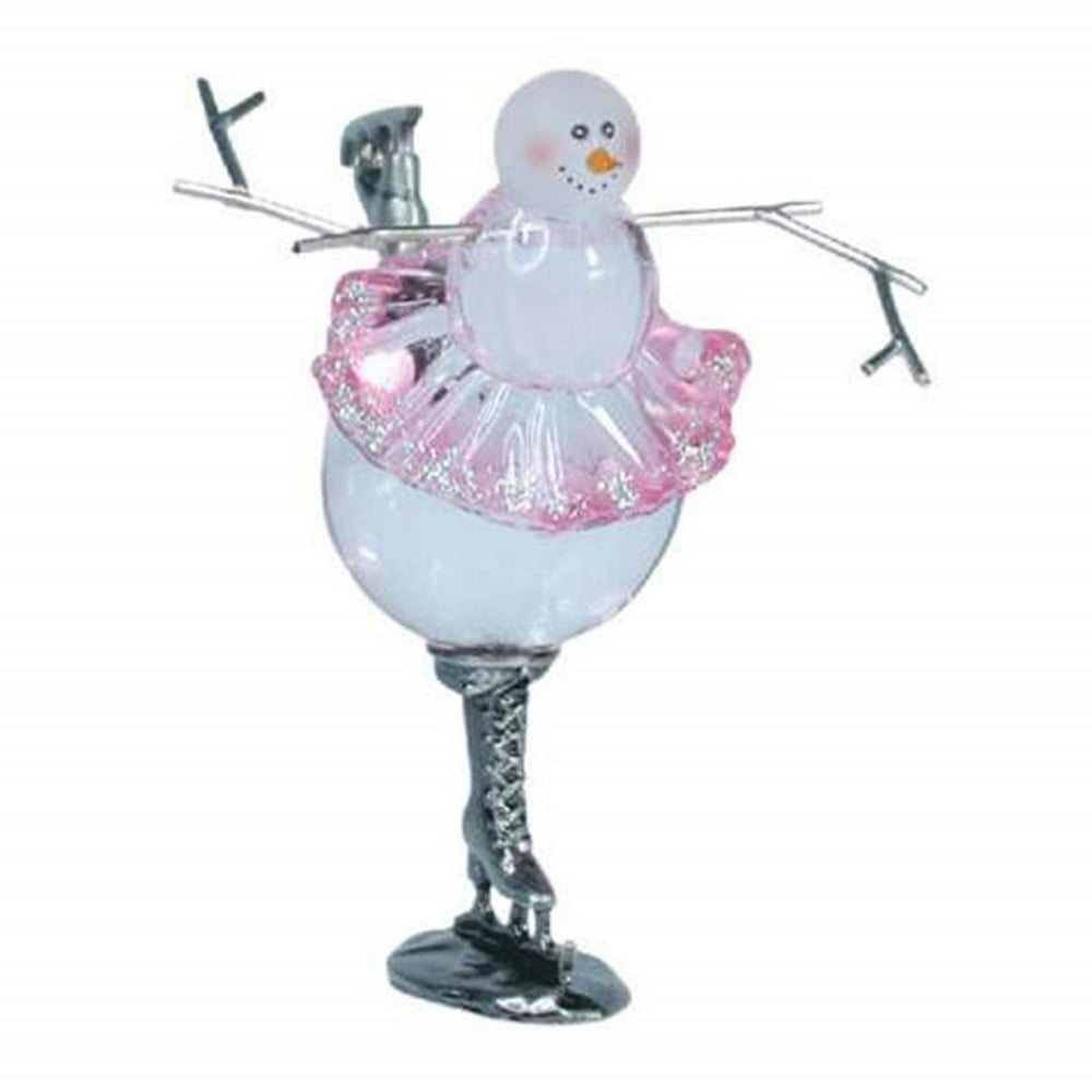 2.75 Inch Holiday Tutu Ballerina Snowman Winter Figurines Handcrafted