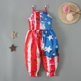 thumbnail image 2 of IROINNID Toddler Girl's Summer Romper Sling Sleeveless Backless Short Jumpsuit Sleeveless USA Flag Prints One-Piece Ramper, 2 of 8