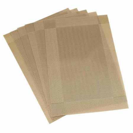

Placemat Crossweave Woven Non-Slip Insulation Placemat Washable Table Mats Gold
