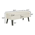 thumbnail image 5 of Storage Bench with 300lb Seating, 43.3" PU Upholstered Entryway Bench with Wood Legs and Safety Hinge, Ottoman Flip Top Foot Rest Long Stool for Sofa Couch Bedroom End of Bed Living Room, White, 5 of 7