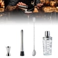 thumbnail image 3 of Coctelera de acero inoxidable - Mezclador de bebidas Bartender Martini Shaker Bar Tool Boston Shaker - para familias, herramientas de vino, accesorios Juego de 4 piezas Soledad Cocteleras, 3 of 10