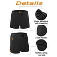 thumbnail image 3 of LELINTA Adult Men Beach Swimming Shorts Swim Trunks, Back Pocket with Zipper, Solid Color, Elastic Waist, Navy Blue/ Black/ Dark Grey, M-XXL, 3 of 7