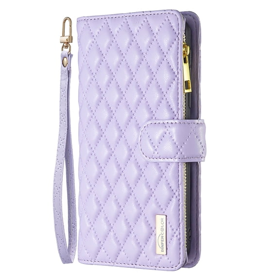 TECH CIRCLE for Nothing Phone (1) 6.55 inch Magnetic Flip Wallet Case,Luxury Leather Shockproof Zipper 9 Card Slots Holder Cover with Detachable Wrist Strap.For Nothing Phone (1),Purple