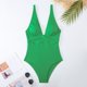 thumbnail image 1 of Traje de baño de una pieza con tiras verticales de palillo de dientes, traje de baño sexy ajustado a la cintura, 1 of 5
