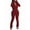 Wine Red, variant on Women's 2 Piece Tracksuit Sets Long Sleeve Zip Up Crop Tops and Flare Pants Casual Workout Oufit Jogger Loungewear Set