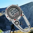 thumbnail image 3 of Happy Date Clip on Digital Carabiner Watch Backpack Fob Belt Waterproof and Shockproof Pocket Clip-on Quartz Watch Glow in The Dark with Compass Alarm Clock Date Week for Outdoor Sports, 3 of 8