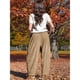 thumbnail image 5 of Pantalones de para Mujer, Estilo Holgado, de Pierna , Informales, con Cintura Elástica, Tipo Palazzo y Estilo Harem, con Bolsillos Caqui S, 5 of 8