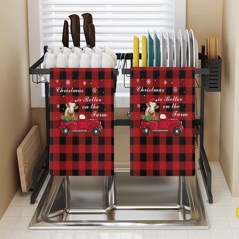 D-GROEE Christmas Kitchen Towels, Christmas Dish Towels and