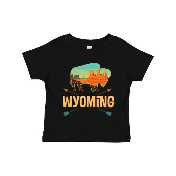 Inktastic Wyoming Vacation Buffalo Silhouette Boys or Girls Toddler T-Shirt