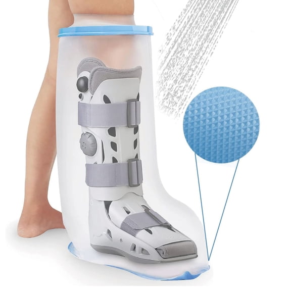 Leg Cast Covers in Shower with Anti-Slip Sole, Waterproof full Leg Protector Shower Bandage Wound Showering for Broken Leg Knee Foot Ankle Wound Burns Care Supplies, After Surgery Gifts,Reusable