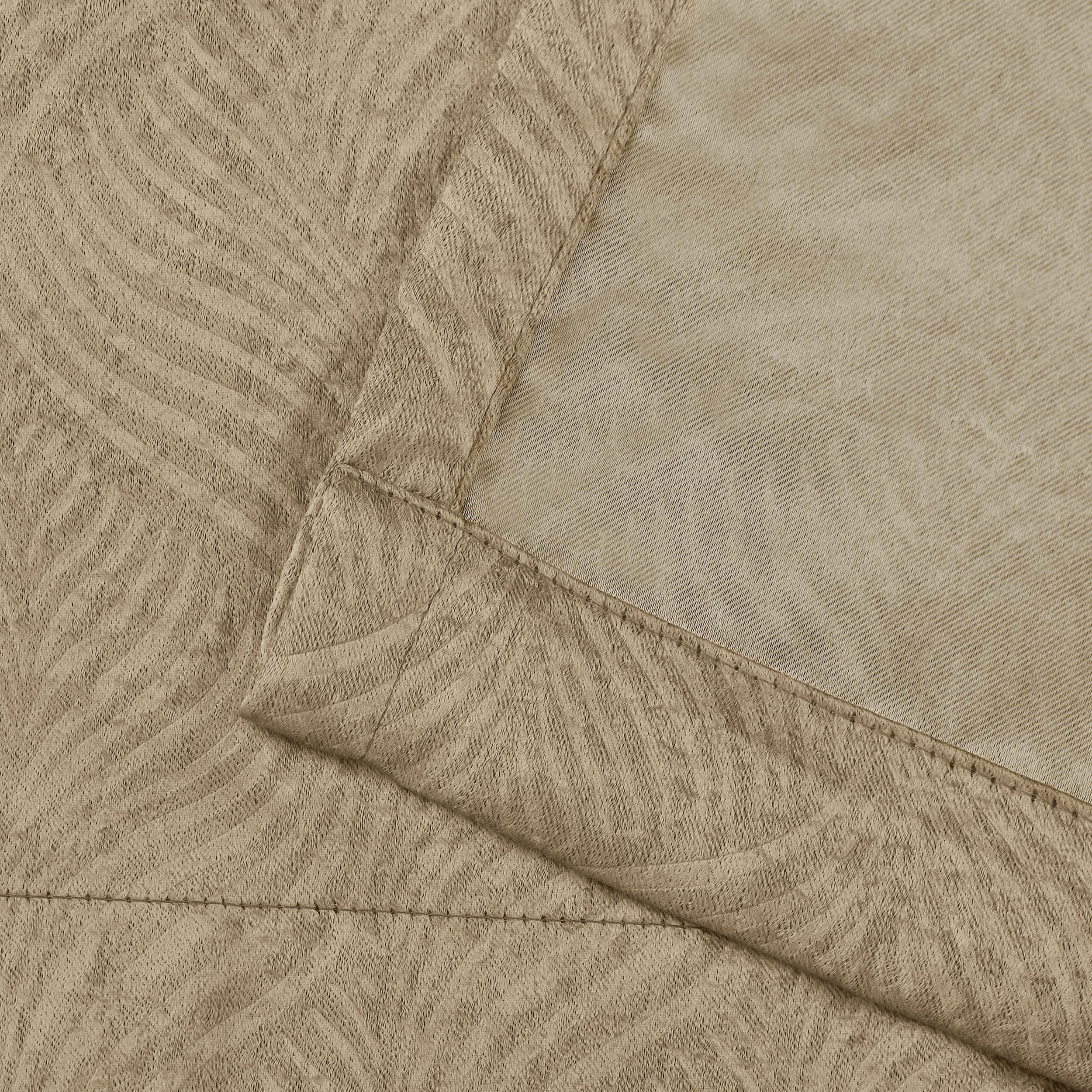Superior Wave Blackout Grommet Curtains Panel Set, Tan, 52" x 84"