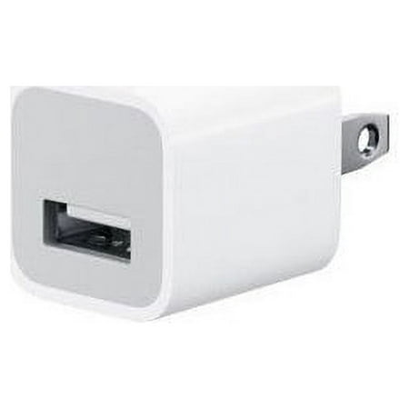 Apple A1385 Travel USB 5V Wall Charger for iPhone/iPad - White (New, Bulk Packaging)