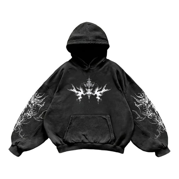 sususu Men's Hoodies Pullover 3Xl Angel Print Pullover Hoodie For Retro Graphic Streetwear Casual Soft Comfortable Sweatshirt With Front Pocket,Black,XL